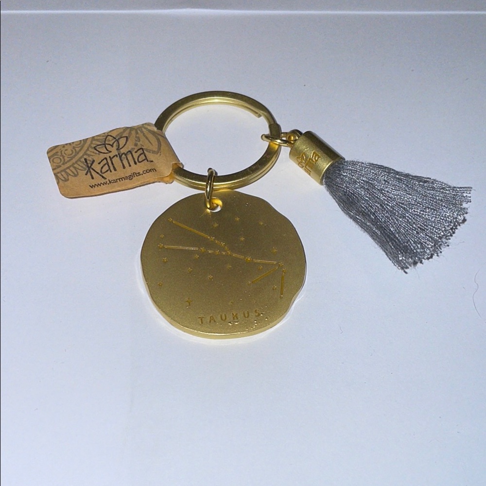 Karma Gold and Gray Taurus Bag or Key Charm NWT